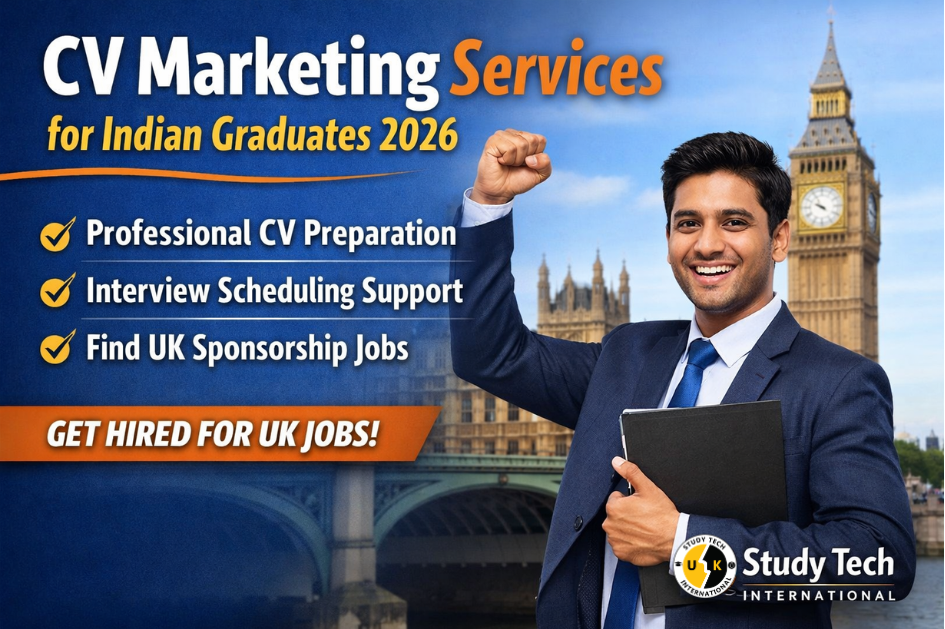 Happy Indian candidate celebrating UK job interview opportunity after CV preparation