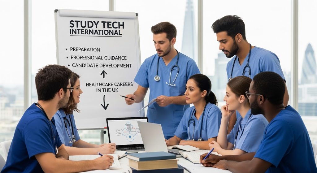 International candidate preparing for Healthcare Sponsorship Jobs UK interview,