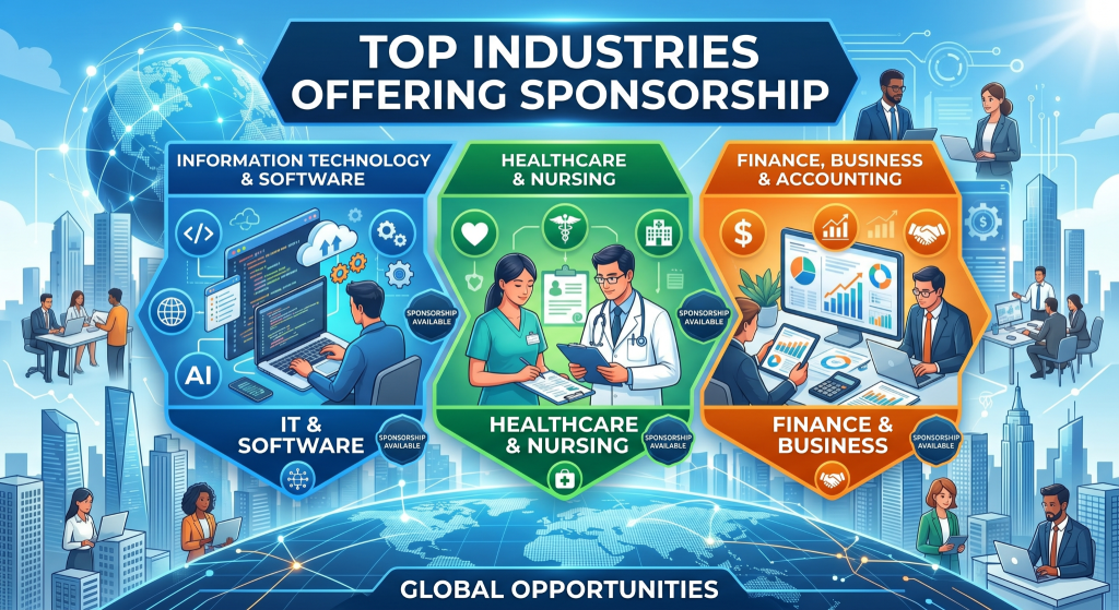 Illustrated infographic showing increasing career opportunities for Indian students in the UK. The image features Indian students and young professionals moving from education to employment against a London skyline with Big Ben and The Shard. Key sections highlight why UK employers value Indian candidates, including strong academics, technical skills, adaptability, and English-language ability. Another section lists popular entry-level roles such as customer service assistant, IT support executive, junior software developer, healthcare assistant, retail associate, business analyst trainee, marketing assistant, and warehouse and logistics staff. At the center, a “Graduate Route Visa” pathway shows students can stay in the UK for 2–3 years after graduation to build their careers.